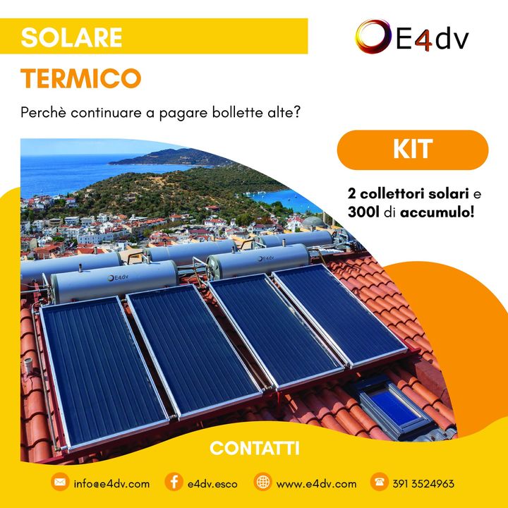 🌞 Solare Termico: 2 Collettori, 300L di Accumulo

Massima efficienza, minimo