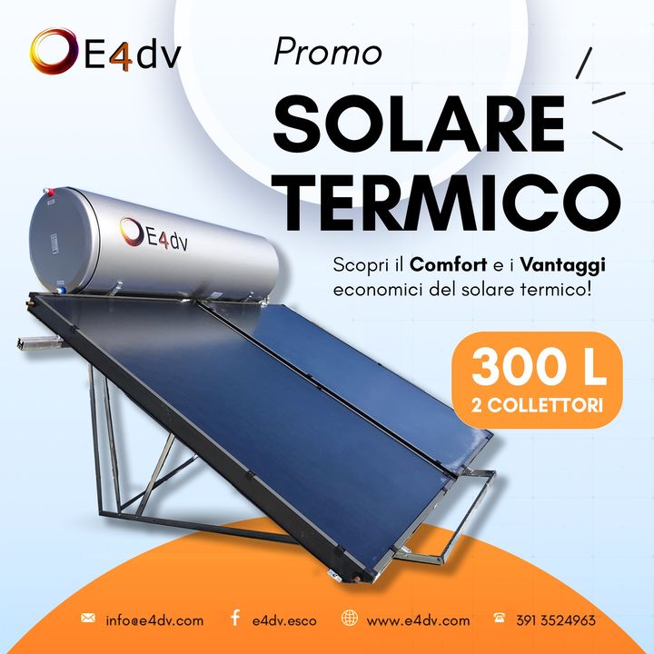 ☀️ Promo Solare Termico: 300L + 2 Collettori ☀️

Trasforma il